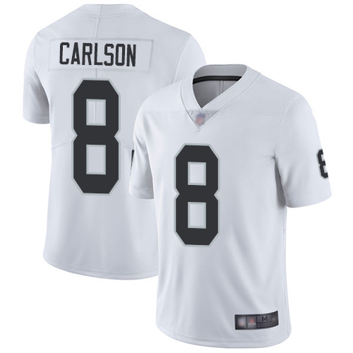 Men Oakland Raiders Limited White Daniel Carlson Road Jersey NFL Football #8 Vapor Untouchable Jersey->nfl t-shirts->Sports Accessory